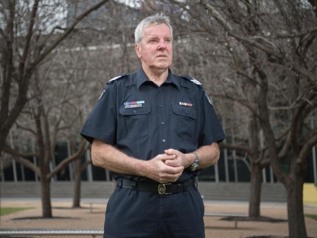 Victoria Police Sgt Rod MacDonald was the cop who shot Noble Park gunman Pavel “Mad Max” Marinof dead and was wounded himself during the 1986 gunbattle. Sgt MacDonald is now an advocate for better mental health support for police. Picture: Jason Edwards