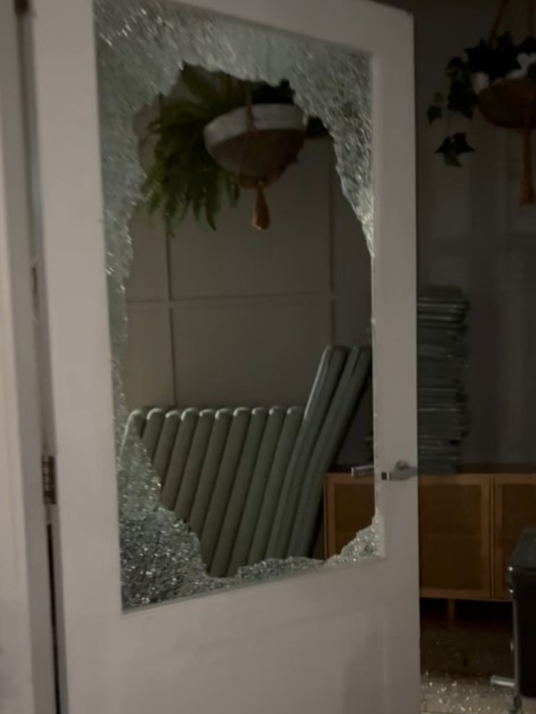 Offenders smashed a front door window to gain access to the cafe. Picture: Supplied