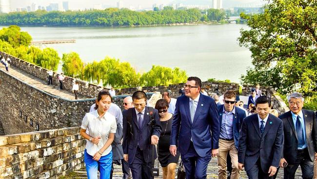 Daniel Andrews visiting the Nanjing City Wall in China during a walking tour in September, 2015. Picture: Instagram