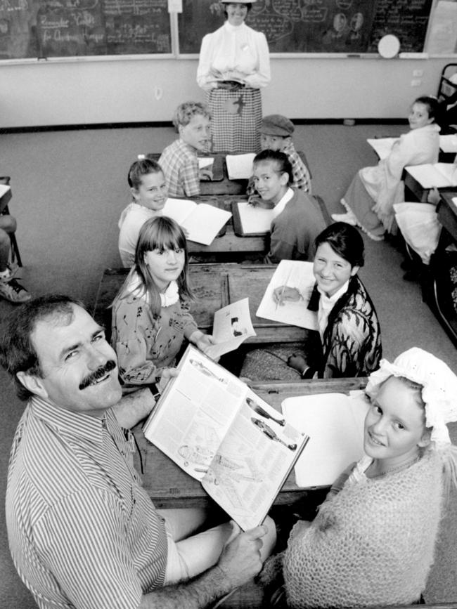 Leigh Matthews at his old school, Langwarrin Primary, for centenary celebrations. Picture: Norm Oorloff