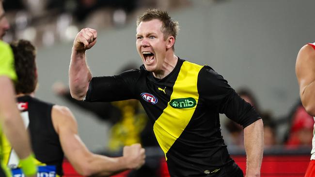 Despite openly considering going on next season, Jack Riewoldt has announced his retirement from the AFL. Picture: Dylan Burns/AFL Photos via Getty Images