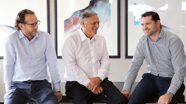 Salta managing director Sam Tarascio (centre) with sons David (left) &amp; Sam Jnr. Picture: Stuart McEvoy/The Australian.