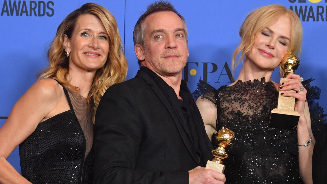 Jean-Marc Vallee with Big Little Lies stars Laura Dern (left) and Nicole Kidman (right). Picture: AFP