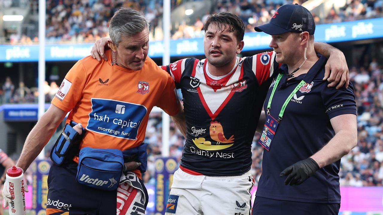 Brandon Smith’s season was ended as a result of the Elliott Whitehead hip drop tackle. Picture: Getty Images