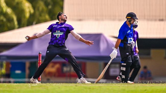 Param Uppal (left) took the two key wickets of Connolly and Kudra. Corey Hunter (right) was on fire with the bat. Picture: NT Cricket