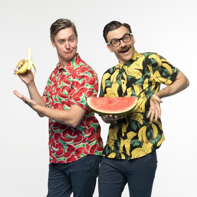 Matthew Kelly and Richard Higgins, of comedy duo The Listies. Photo: Supplied