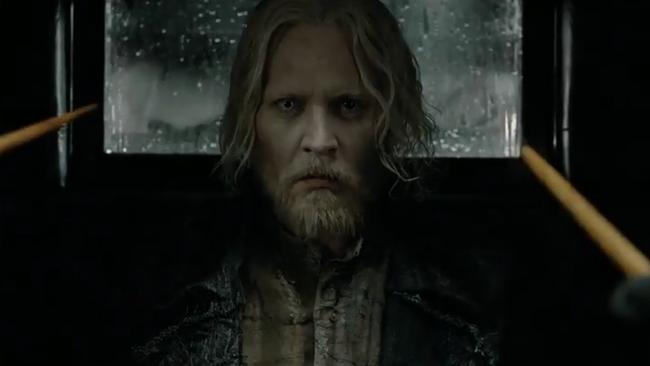 Depp plays the evil wizard Grindelwald.
