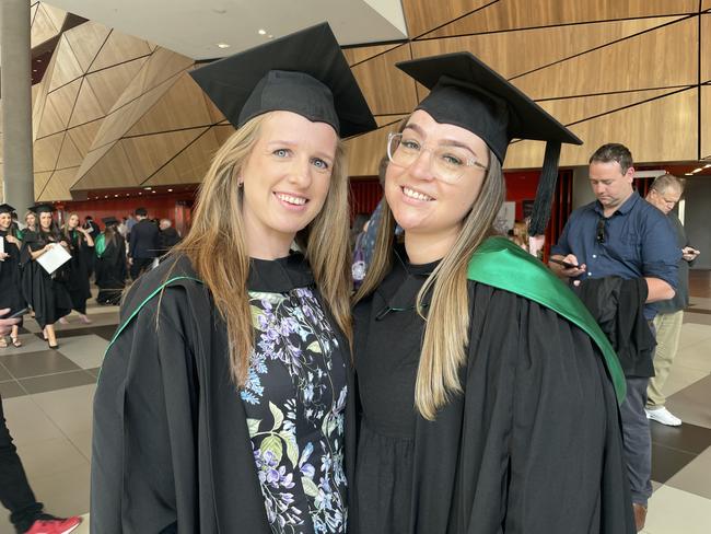 Amy Moore and Shelby Standley graduated from Australian Catholic University with a Bachelor of Early Childhood. Photo: Himangi Singh.