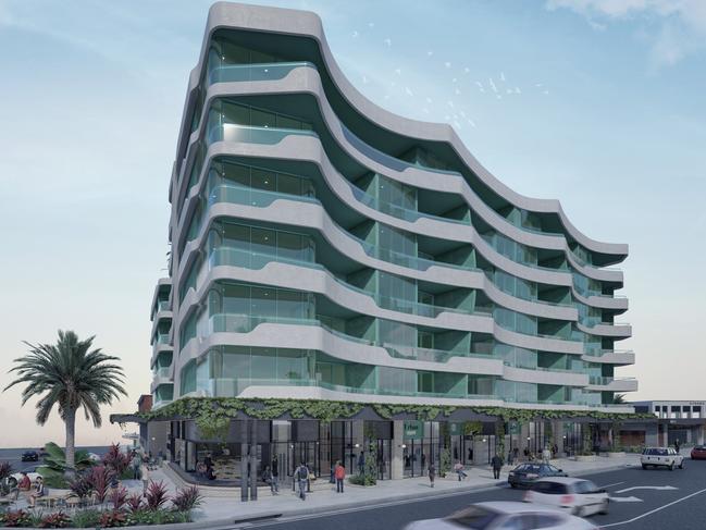 An artist's impression of what the new $30m development next to Yeppoon's Strand Hotel would look like.