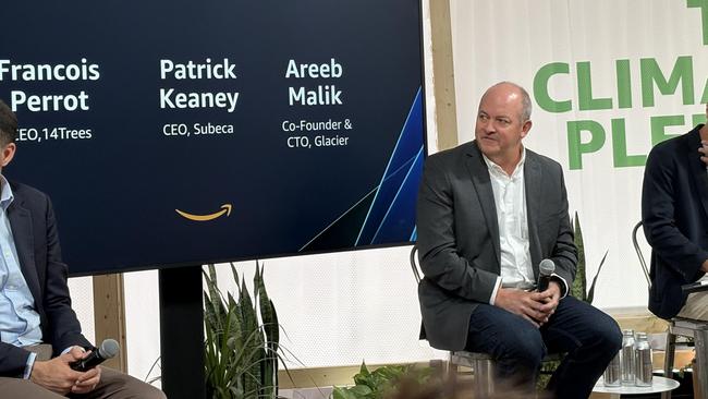 Subeca chief executive Patrick Keaney speaks at Amazon's Delivering the Future Event in Nashville.