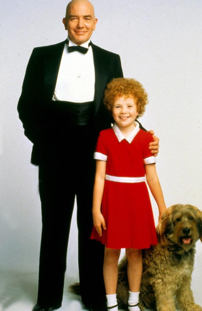 Albert Finney shaved his head to appear as Daddy Warbucks in the 1982 film Annie. Picture: Supplied