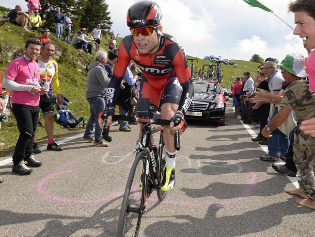 Cadel Evans during the 19th stage of the Giro d'Italia.