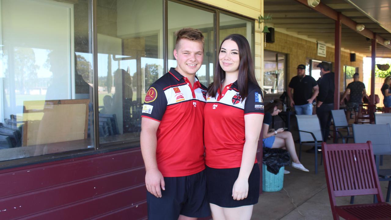 Daniel Trace with his partner and women's captain Reanna Fenton. Photo: Laura Blackmore