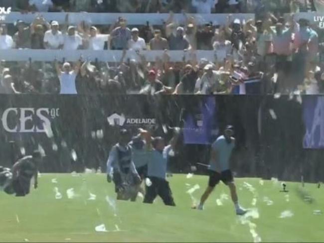 Adelaide Crowd erupts after hole in one