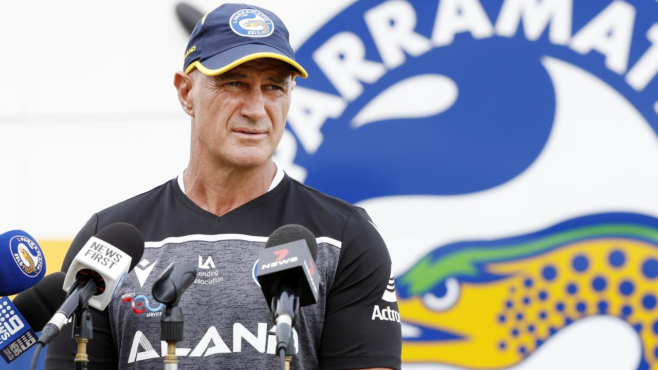 Brad Arthur needs the Eels to aim up in the big games at the end of the season. Picture: Jonathan Ng