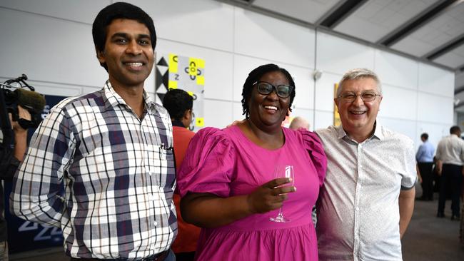 Edwin Joseph, Veronica Matipira and Nikolay Nikolaev at the 2024 NT Australian of the Year Awards at the Darwin Convention Centre on Monday, November 6.