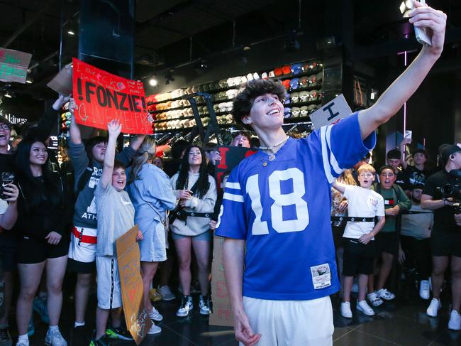 SYDNEY, AUSTRALIA: NOVEMBER 12 2023:TikTok star Fonzie makes a guest appearance at the Culture Kings store in the Sydney CBD. Photo by: Newscorp: Daily Telegraph /Gaye Gerard