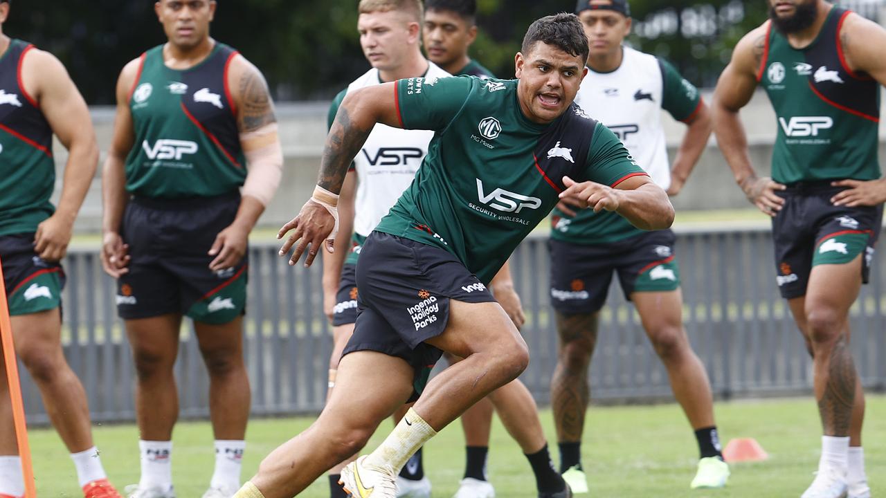 A slimmed-down Latrell Mitchell is hoping to push Souths to the next level. Picture: Richard Dobson