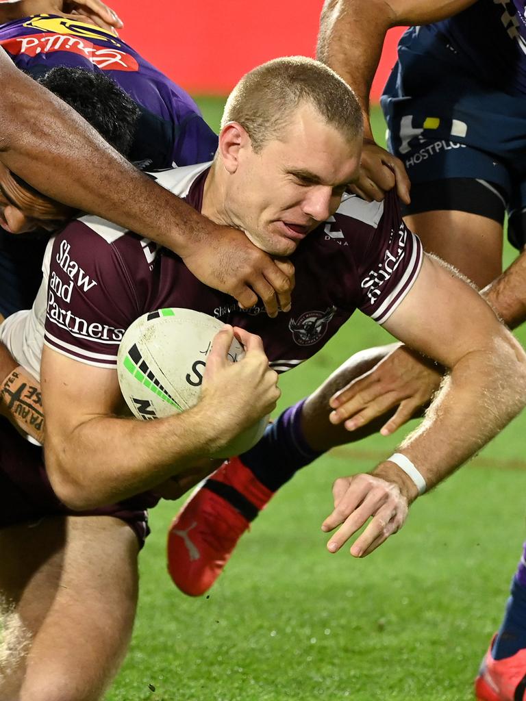 Tom Trbojevic was well-contained by the Storm. Picture: NRL Photos