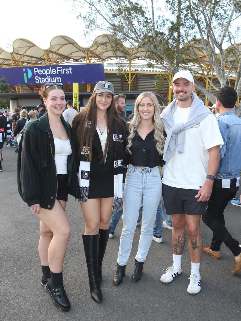 Gold Coast Suns vs. Collingwood. Phoenix Kimmorley, Stephanie Atkins, Layla Simmie and Morgan Stewart. 29 June 2024 Carrara Picture by Richard Gosling