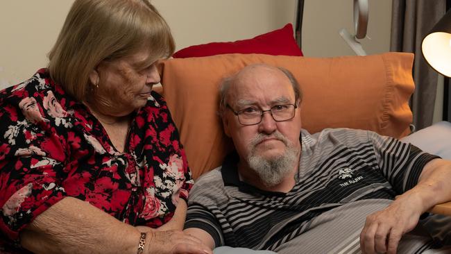 Lyn and Rick Wahlheim of Paralowie are both pensioners, their power bills have gone up from $900 to $1400 in a year. Picture: Naomi Jellicoe