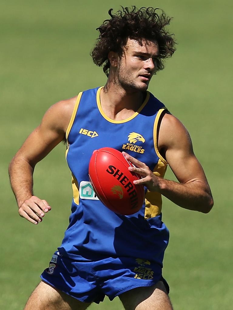 West Coast goalkicker Jack Petruccelle.