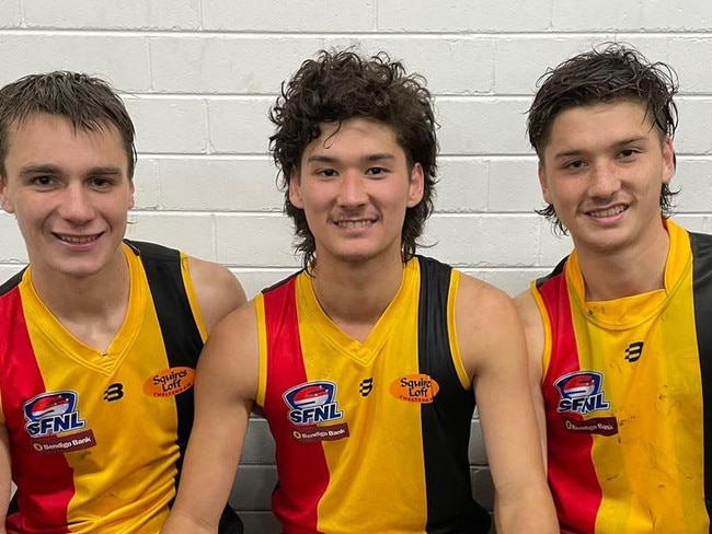 Up-and-comers Rex Kilburn and Declan and Alex McComb made their debuts for the Rosellas last year. Pic: Andrew Keech, Cheltenham FNC.