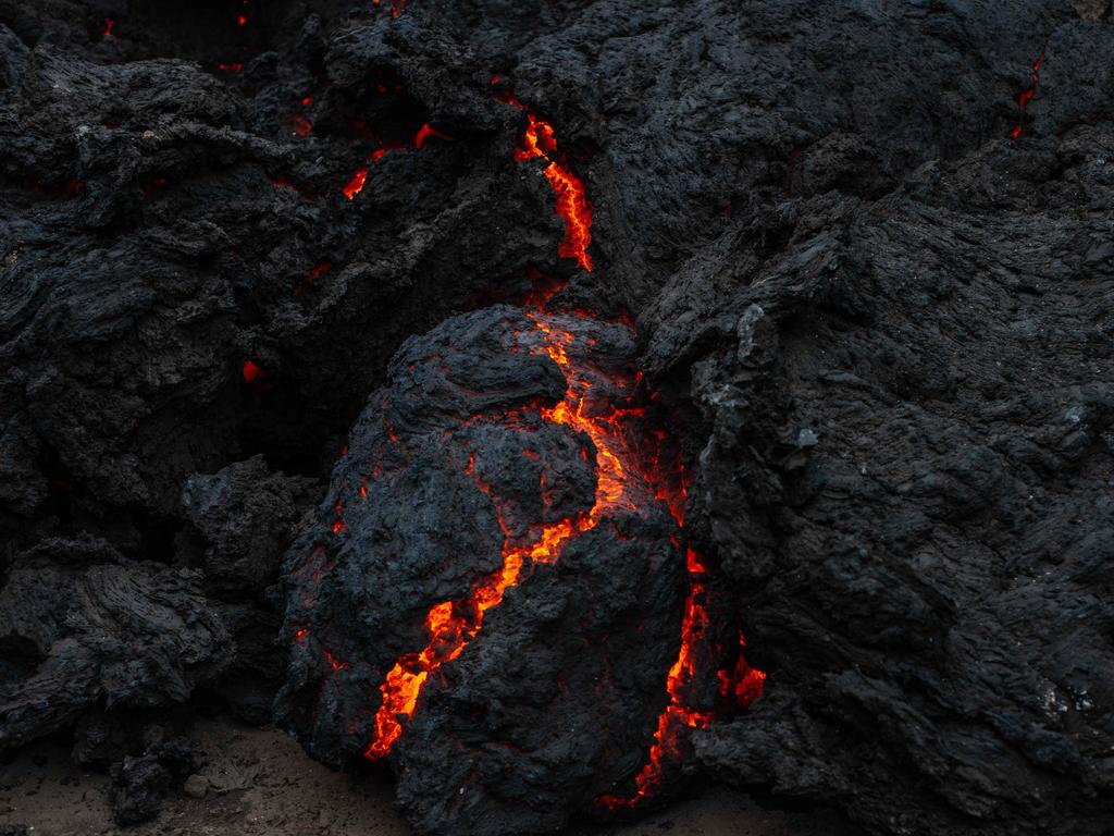 The smoldering lava from the Mount Nyiragongo eruption. Picture: Moses Sawasawa / AFP