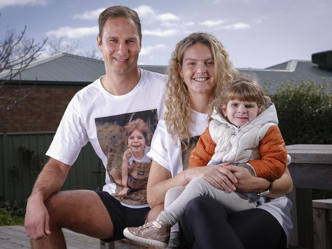 Joel and Sarah Hood's daughter Maeve is the face of this event to raise awareness about and money for Mitochondrial disease. Picture by Wayne Taylor 21st August 2019