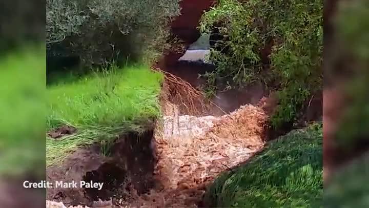 Dam bursts in the Barossa Valley