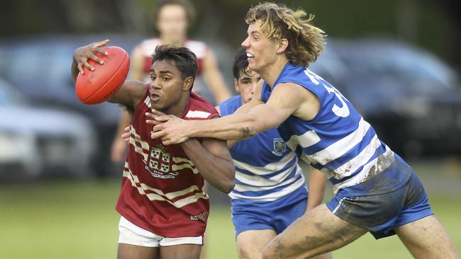 PAC's Kysaiah Pickett, in action during a clash with St. Peter’s, was solid against Rostrevor on Saturday. Picture: AAP/Dean Martin