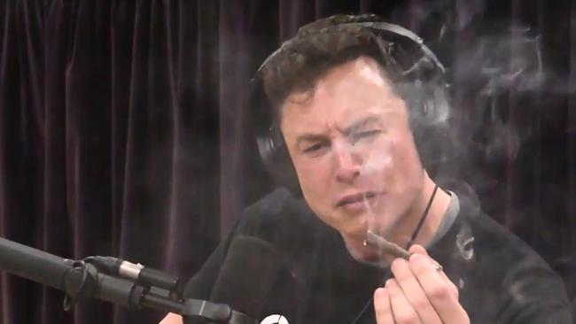 Mr Musk’s timing may be the issue: It came after an attempt to take Tesla private and amid questions about his behaviour. Picture: The Joe Rogan Experience