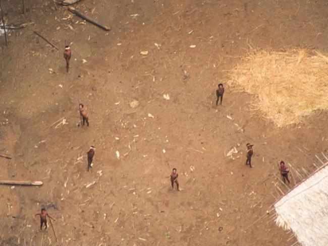 Uncontacted Yanomami yano (communal house) in the Brazilian Amazon. Picture: Guilherme Gnipper Trevisan/Hutukara