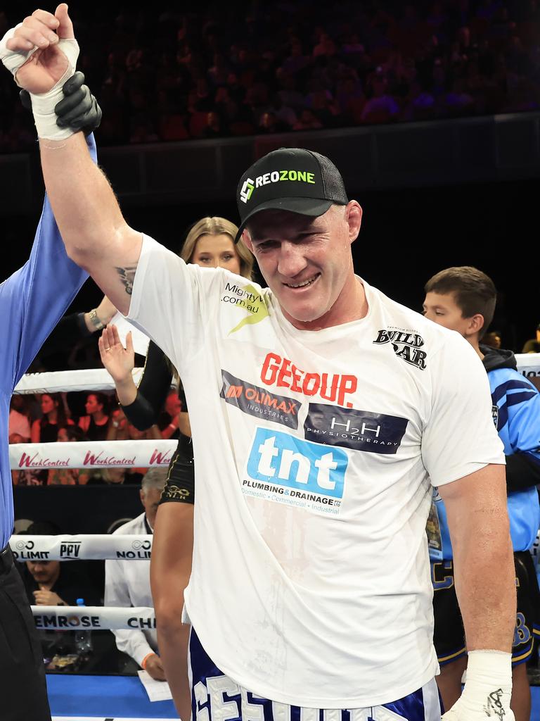 Paul Gallen’s most recent fight was a 2022 win over Justin Hodges. Picture: Mark Evans/Getty Images