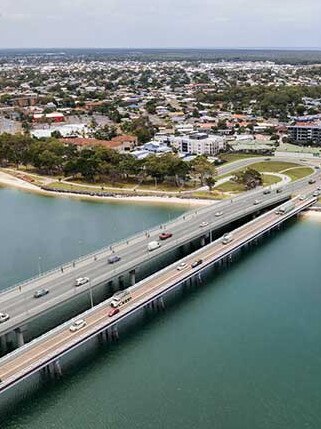 An artist’s impression of the new Bribie Island bridge.