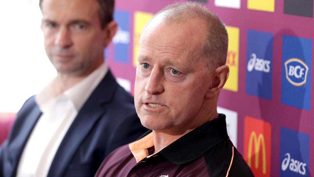 Brisbane Broncos new coach Michael Maguire with Broncos CEO Dave Donaghy, at Flucher Rd Red Hill - on Tuesday 1st of October - Photo Steve Pohlner