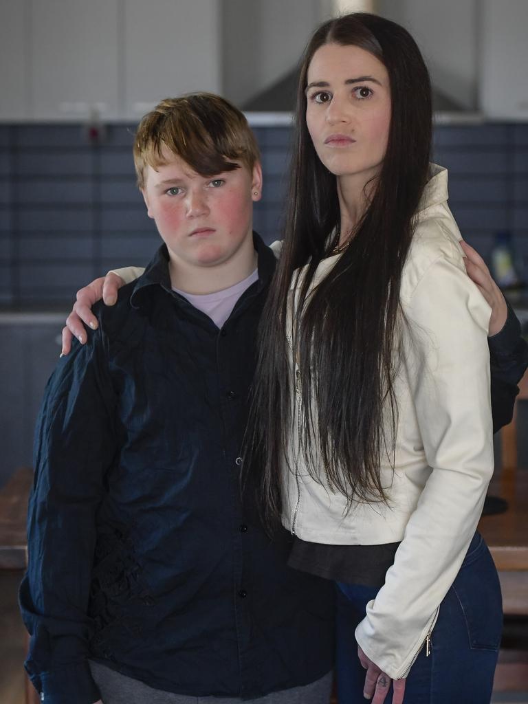 Hendrix Mortimer, 13, and mother Cheyenne Dunn. Picture: RoyVPhotography