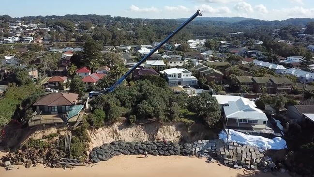 Wamberal Beach erosion: Emergency works underway. Video: Troy Snook