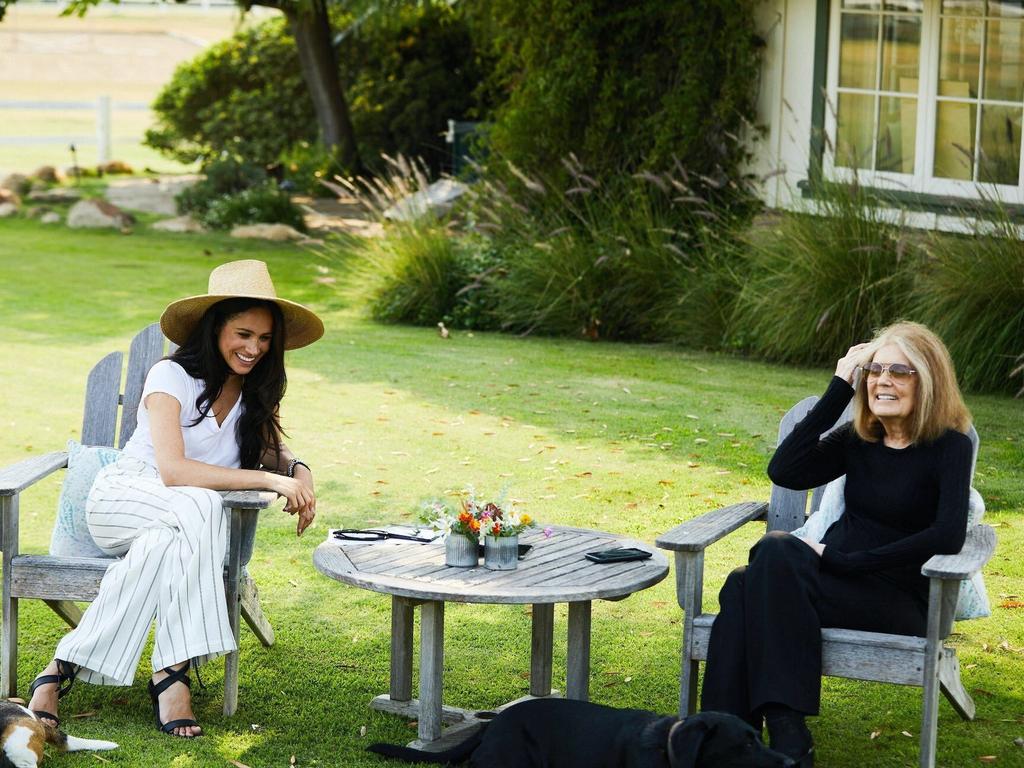 The Duchess of Sussex with Gloria Steinem. Picture: The Duke and Duchess of Sussex