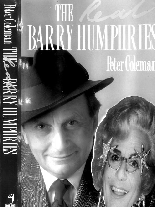 The cover of <i>The Real Barry Humphries</i> by Peter Coleman.