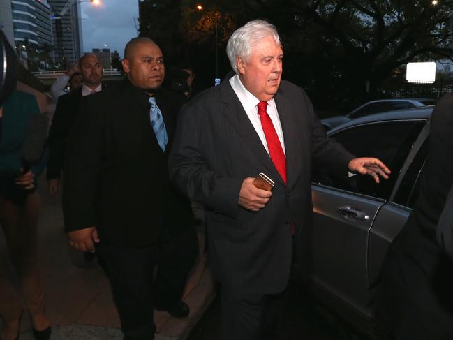 Federal Court Brisbane Clive Palmer arrives at court to answer questions in relation to Queensland Nickel operations Photographer Philip Norrish NO BY LINE