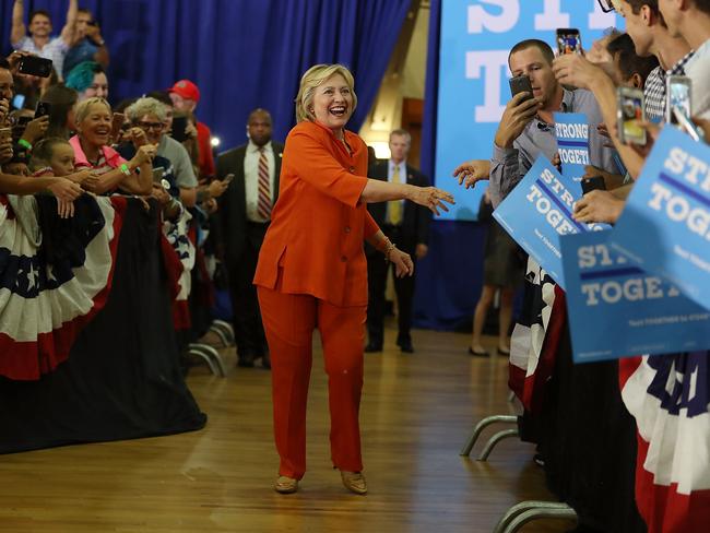 Democratic presidential nominee Hillary Clinton attends a campaign rally in St. Petersburg, Florida. Picture: Joe Raedle