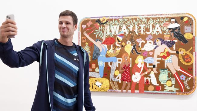 Hubert Hurkacz at the National Gallery of Victoria. Picture: Fiona Hamilton