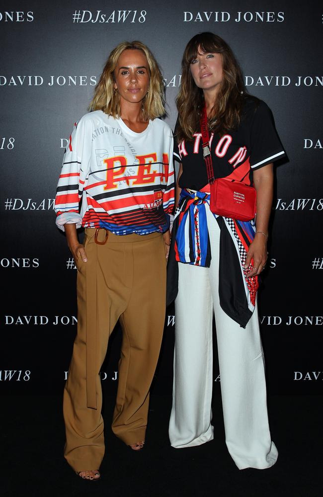 P.E Nation founders Pip Edwards and Claire Tregoning at David Jones’ autumn/winter launch in Sydney. Picture: Getty Images
