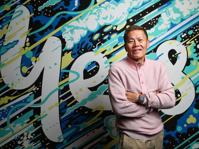 08/08/2018: Optus CEO Allen Lew at the Optus campus in Macquarie Park on Wednesday. The telco has posted a 3.5% drop in net profit for the first quarter of 2018. Hollie Adams/The Australian
