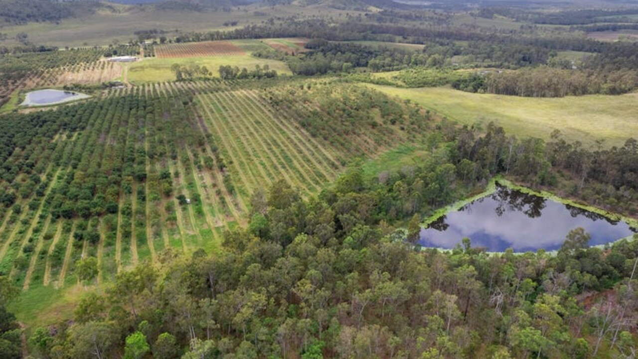 Aerial image of the Scotchy Pocket farm, about 25km northwest of Gympie, bought by Sunshine Coast-based, family owned ginger farming company Weston Agriculture.