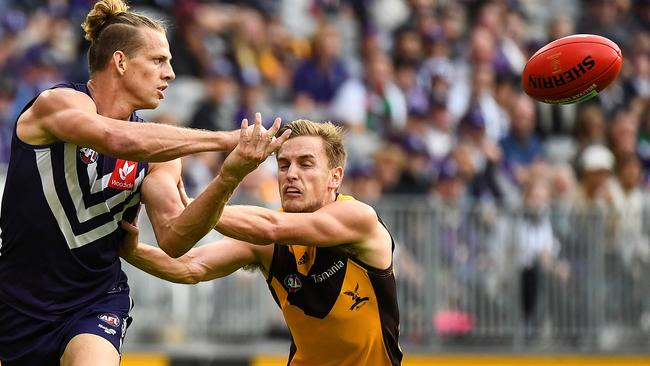 Nat Fyfe enjoyed the freedom on not receiving a hard tag. Picture: AFL Photos