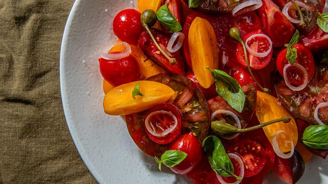 Tomato salad, gazpacho by Lennox Hastie. Photo: Nikki To