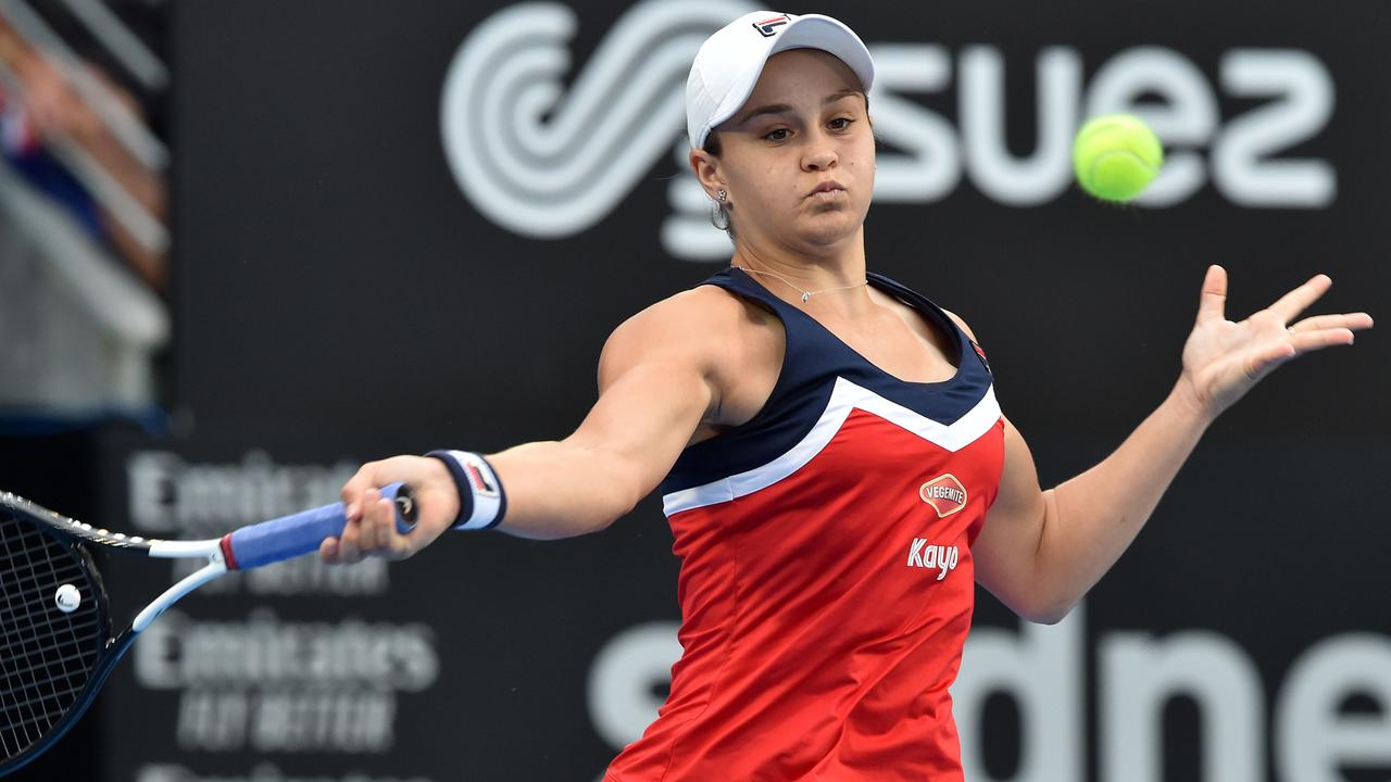 Ash Barty is through to the semi-finals of the Sydney International. (Photo by PETER PARKS / AFP)