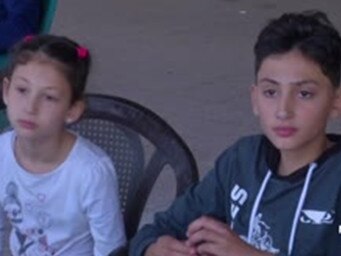 Australian boy 12-year-old Yazan Hellis and his seven-year-old sister are trapped with their mum in Gaza. Picture: 7 NEWS